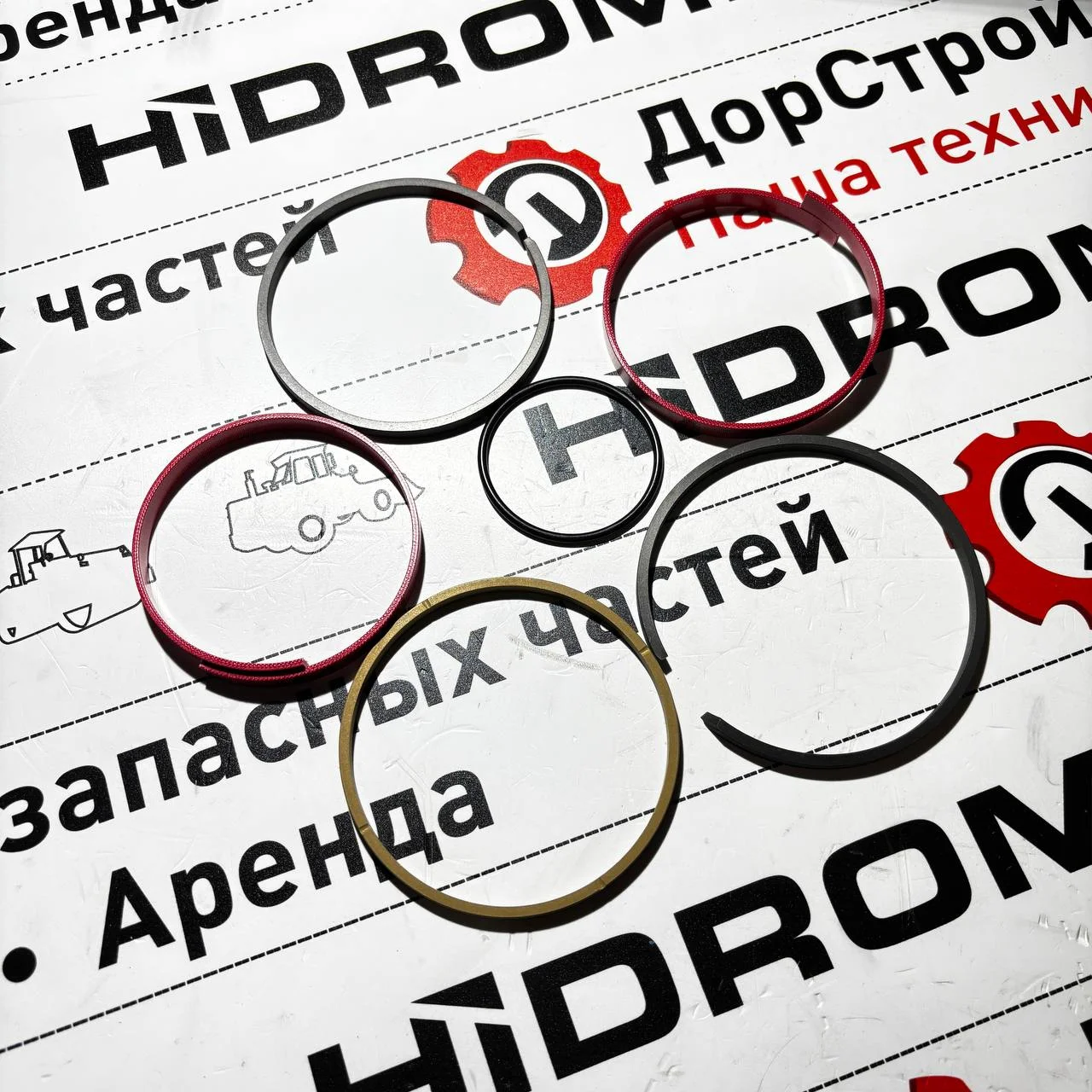 Ремкомплект поршня г/ц подъема задней стрелы, Hidromek Alpha