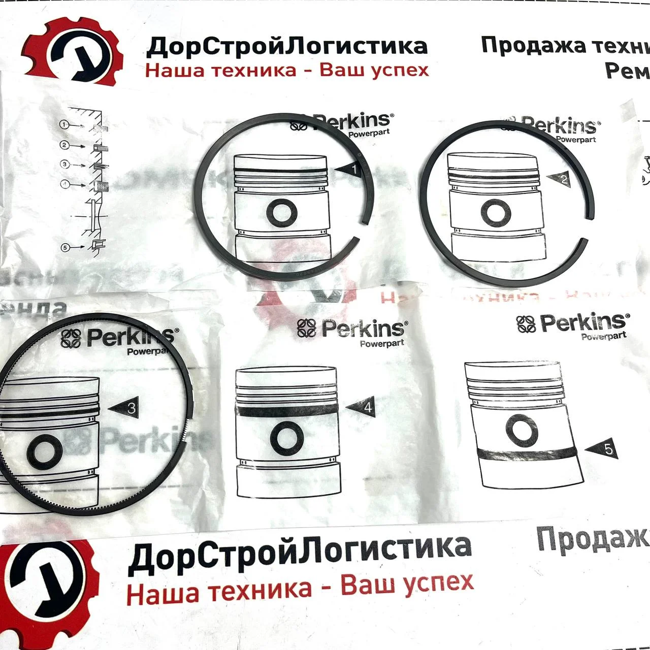Кольца поршневые, комплект на 1 поршень, 1-й ремонт двс Perkins / 334-2319 / 1000000267 / 02/201140